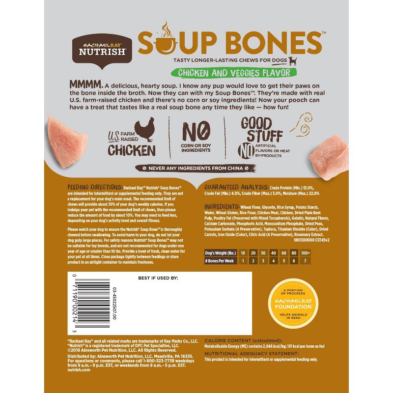 Rachael Ray Nutrish Soup Bones Dog Treats - Chicken & Veggie - 23.1oz