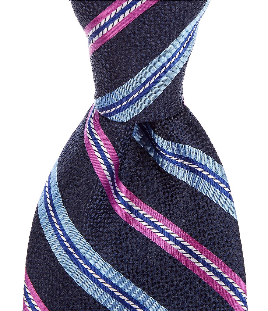 Cremieux Rope Stripes Traditional 3 1/4#double; Silk Tie