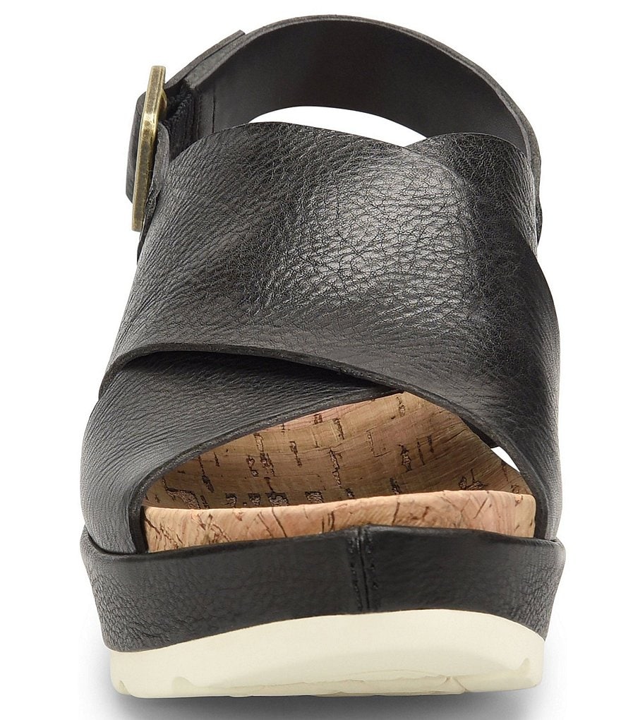 Kork-Ease Chloe Leather Slingback Wedge Sandals