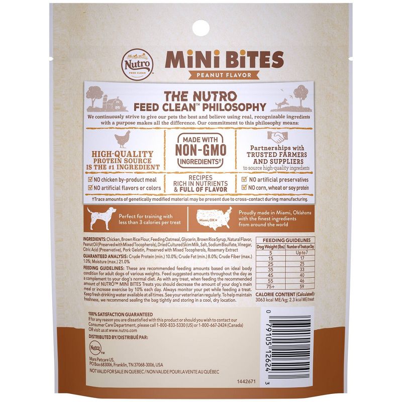 Nutro Feed Clean Mini Bites Peanut Butter Dog Treats - 8oz
