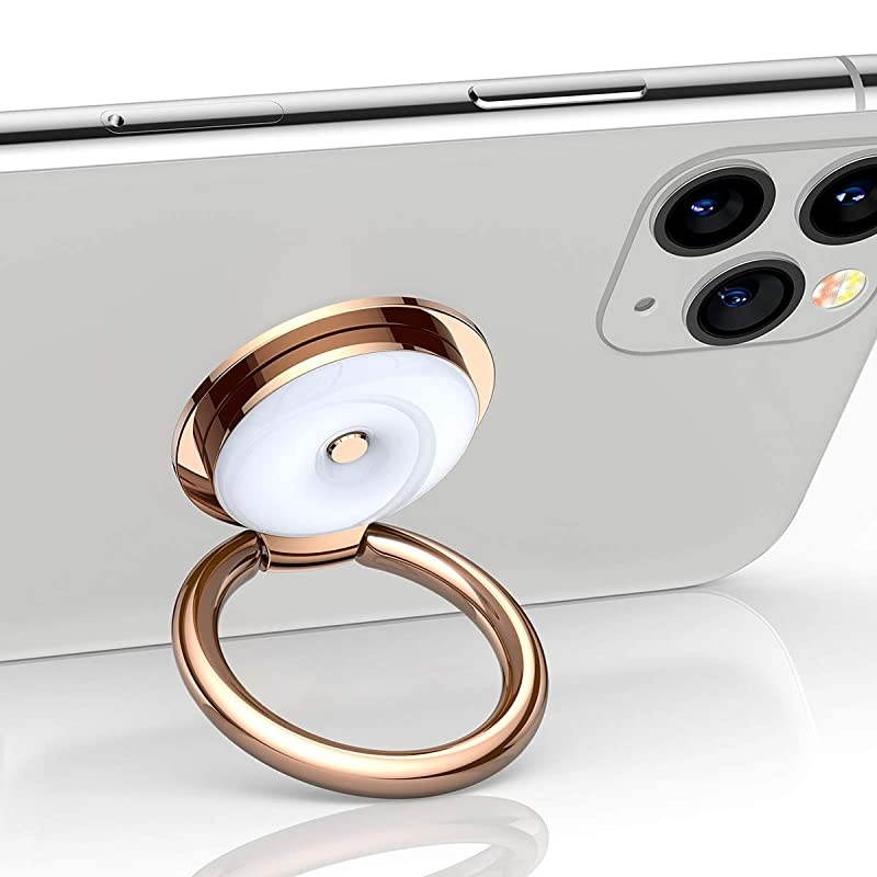 Porcelain Cell Phone Ring Holder Case Friendly Phone Stand Finger Kickstand Grip Ring Compatible with iPhone 12 11 Pro MAX XS X XR SE 8 7 Plus Samsung Galaxy S20+ Ultra Note 20 Rose Gold