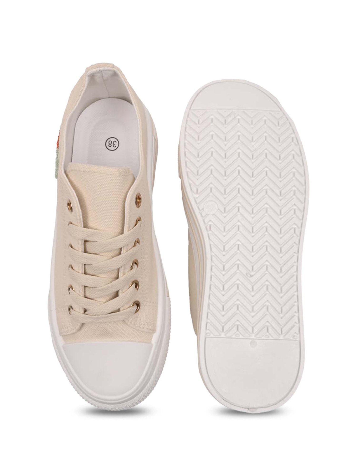 Jove Women's Beige Casual Sneakers