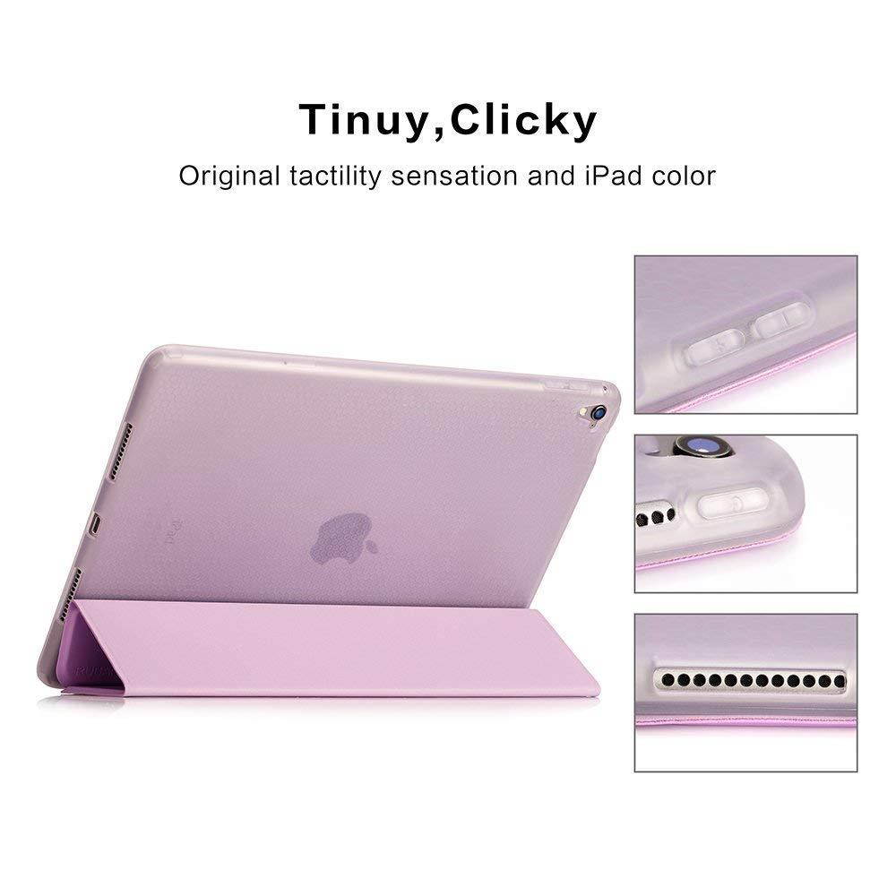 Ruban Case for iPad Pro 9.7 inch 2016 - Slim Lightweight Protective Smart Shell Anti-Scratch Non-Slip Flexible Soft TPU Back Cover Stand [Auto Sleep/Wake], Purple