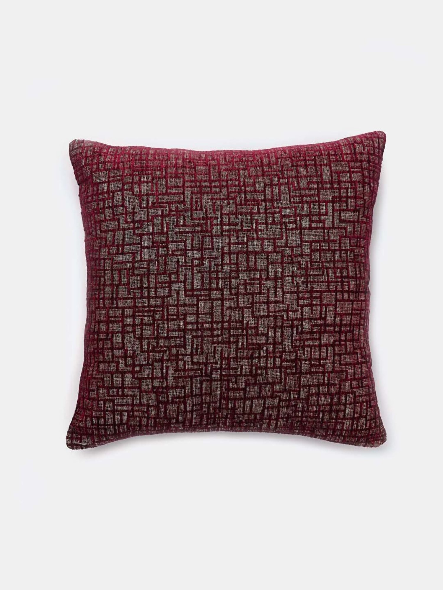 Saral Home Maroon Chenille Cushion Covers - Set of 2