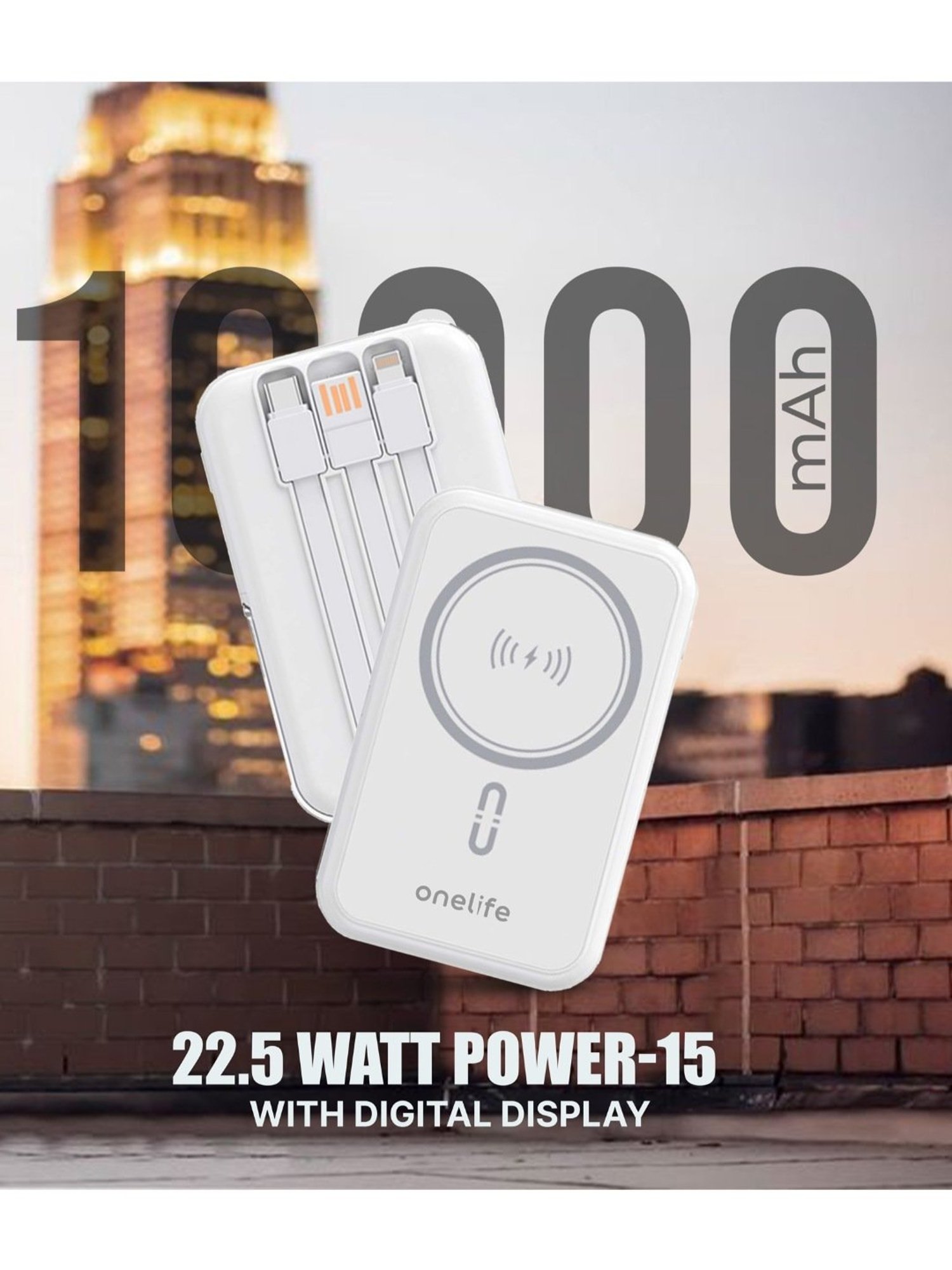 Onelife Power 15, 15W Magnetic Magsafe Wireless (White)