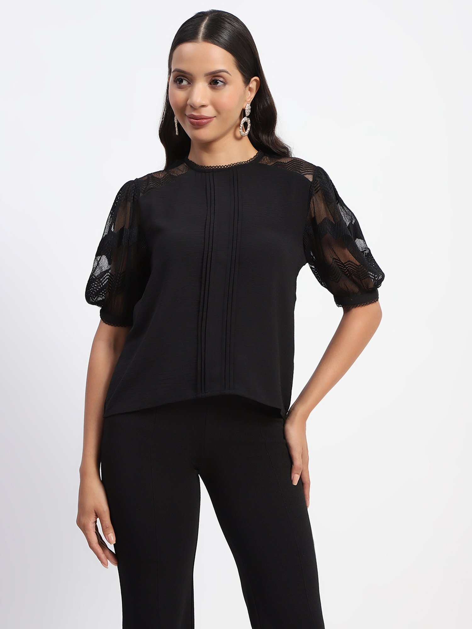 MADAME Black Relaxed Fit Top