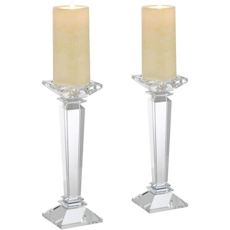 Dahlia Studios Portia 11" High Crystal Candle Holders Set of 2