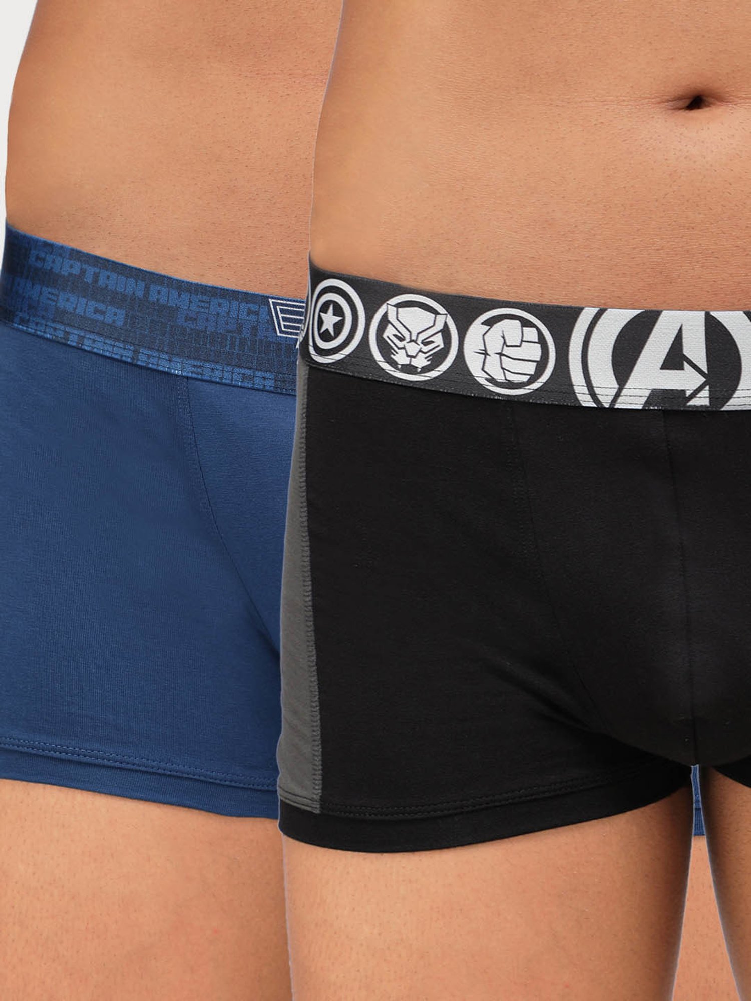 Zoiro Black Jaspe & Navy Jaspe Regular Fit Trunks - Pack Of 2