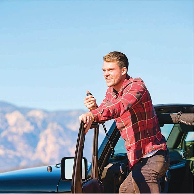 5 Watt GMRS MicroMobile Two-Way Radio - Long Range Walkie Talkie, & 142 Privacy Codes, & NOAA Weather Scan + Alert (Black)