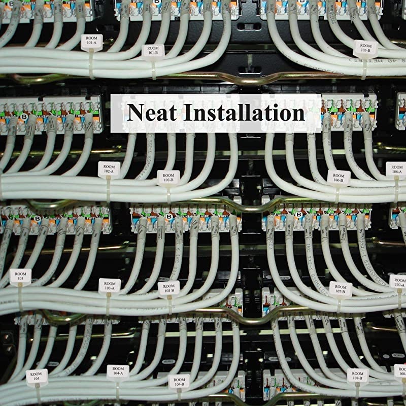 4-3/8&rdquo; Nylon Cable Zip Ties Tags Labels Marker &ndash; Write on | Self-Locking &ndash; with Free Printable Labels - for Wire Marking and Organizing (100, Yellow)