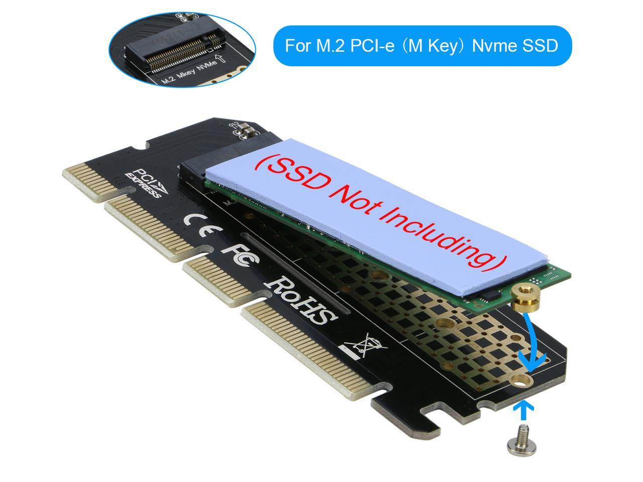 NVMe PCIe Adapter Card, RIITOP PCIe M.2 SSD NVMe AHCI to PCIe Gen 3.0 x4 x8 x16 Full Speed Converter Card for Desktop PC, Support (M Key) M.2 SSD 2280/2260/2242/2230 mm