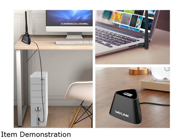 Wavlink AC600 USB Wifi Adapter, 600Mbps Dual Band Wireless Adapter, 802.11ac, High Gain 3dbi Antenna Network Adapter, 2.4G/150Mbps + 5G/433Mbps For PC, Windows XP/Vista/7/8/8.1/10 (32/64bits) MAC OS