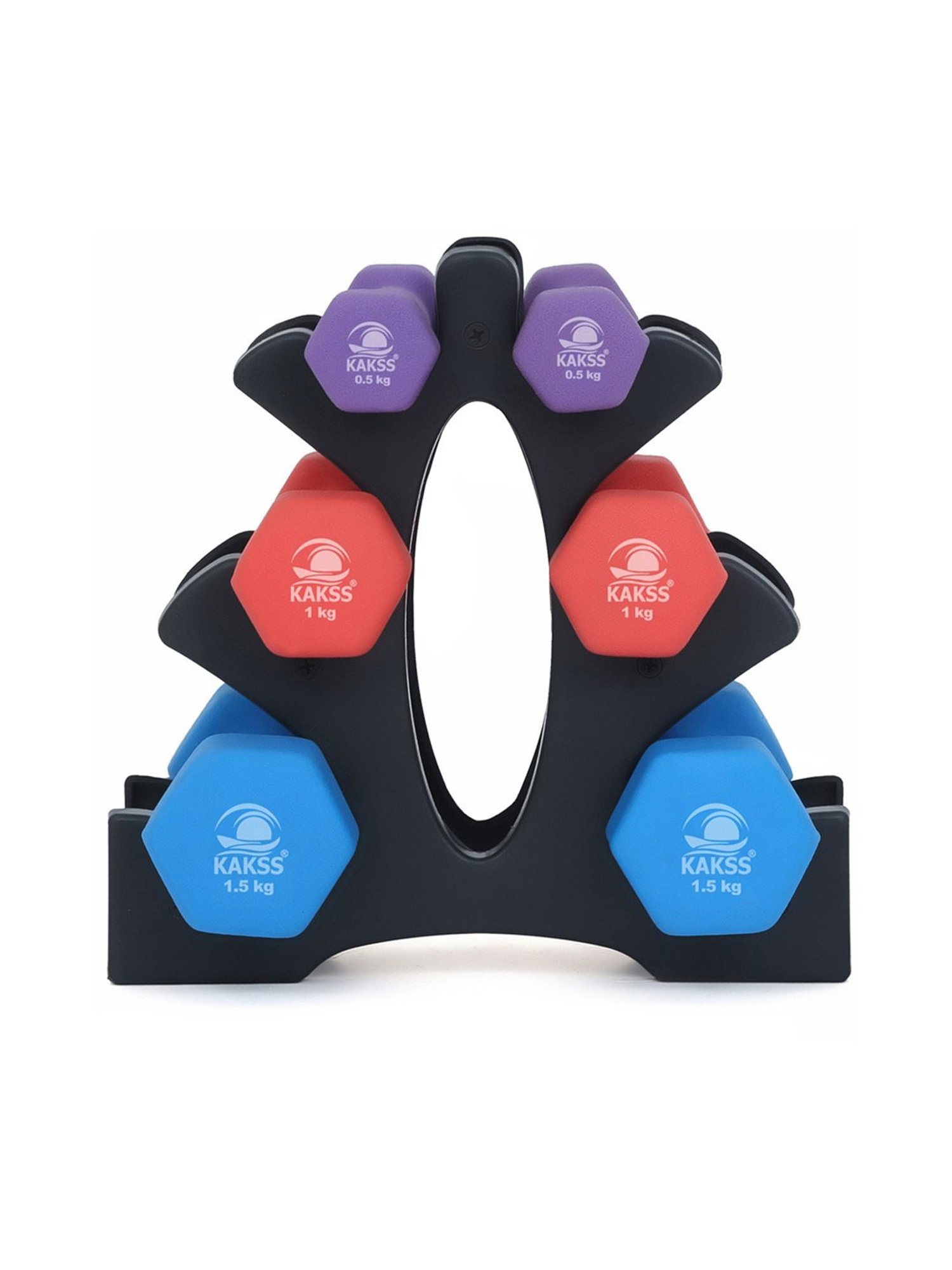 KAKSS Cast Iron NEOPRENE Coated Dumbbells (Multicolor) Size - 6KG