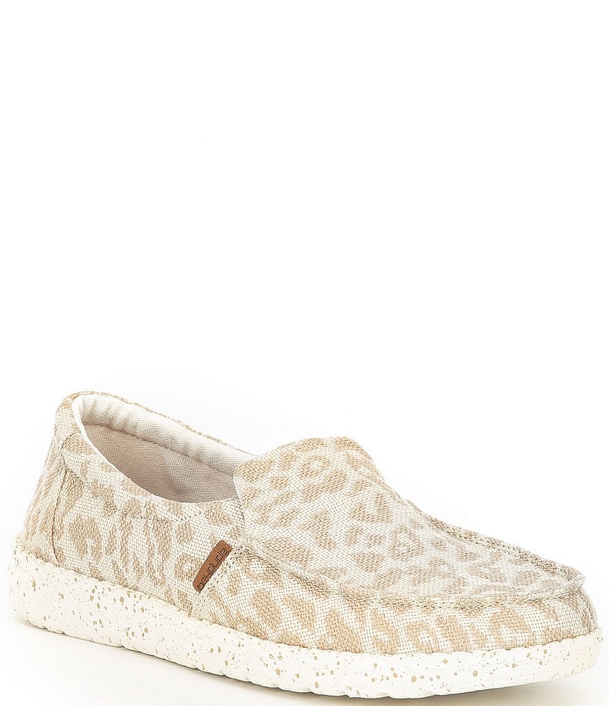 Hey Dude Women's Misty Woven Cheetah Print Washable Slip-Ons