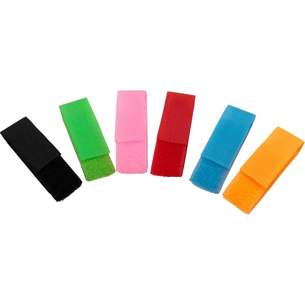 Musician's Gear Loop Style Cable Straps (6 Pack) Assorted Colors 8 in.