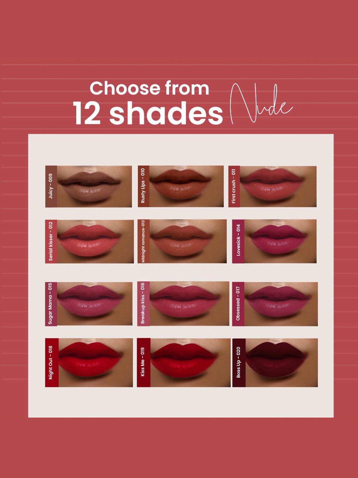 Glamveda Always On Matte Liquid Lipstick Mini Kiss Me-019 - 1.2 ml