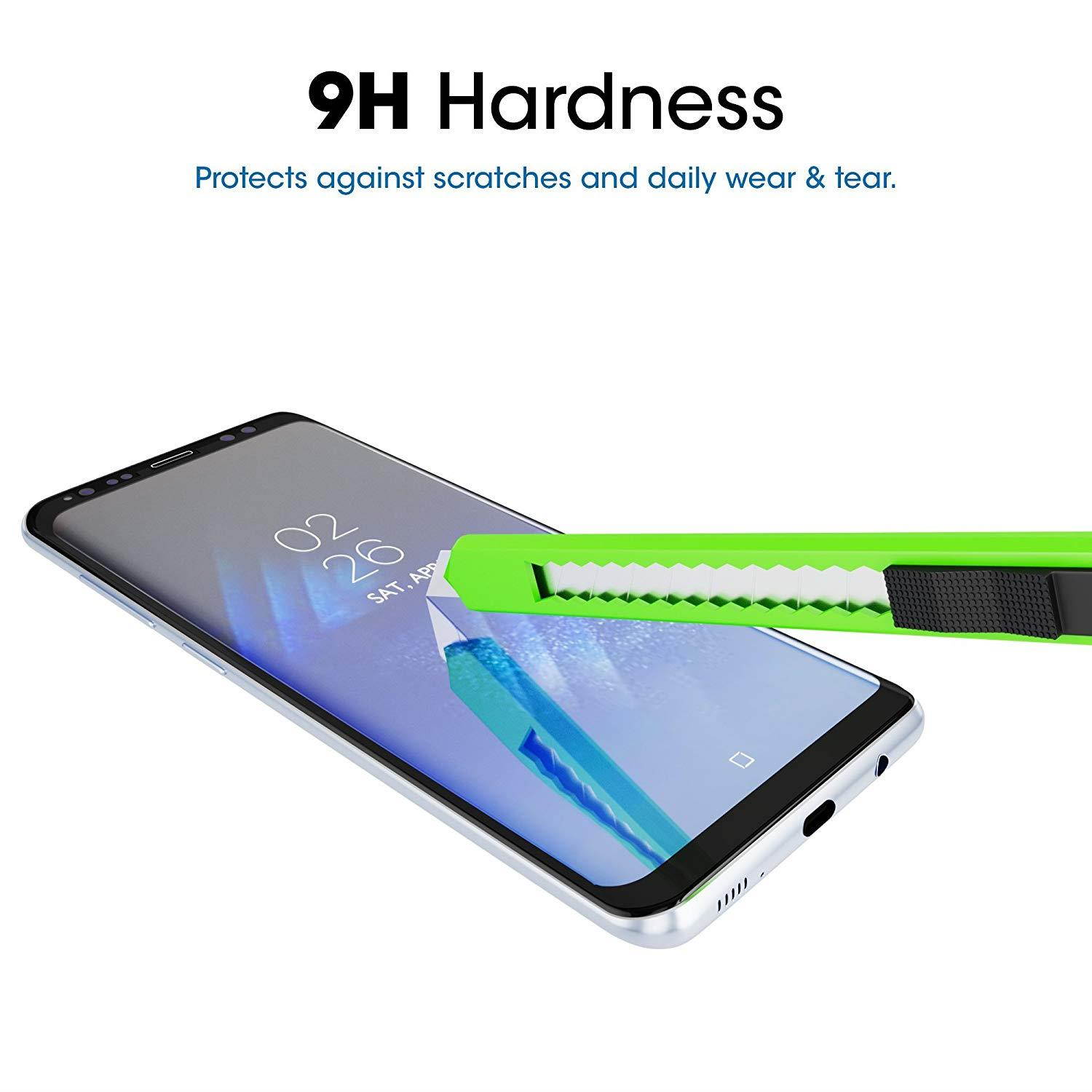 amFilm Galaxy S8 Plus Glass Screen Protector, Full Screen [Case Friendly][Easy Installation Tray] Dot Matrix 3D Curved Tempered Glass Screen Protector for Samsung Galaxy S8 Plus (Black)