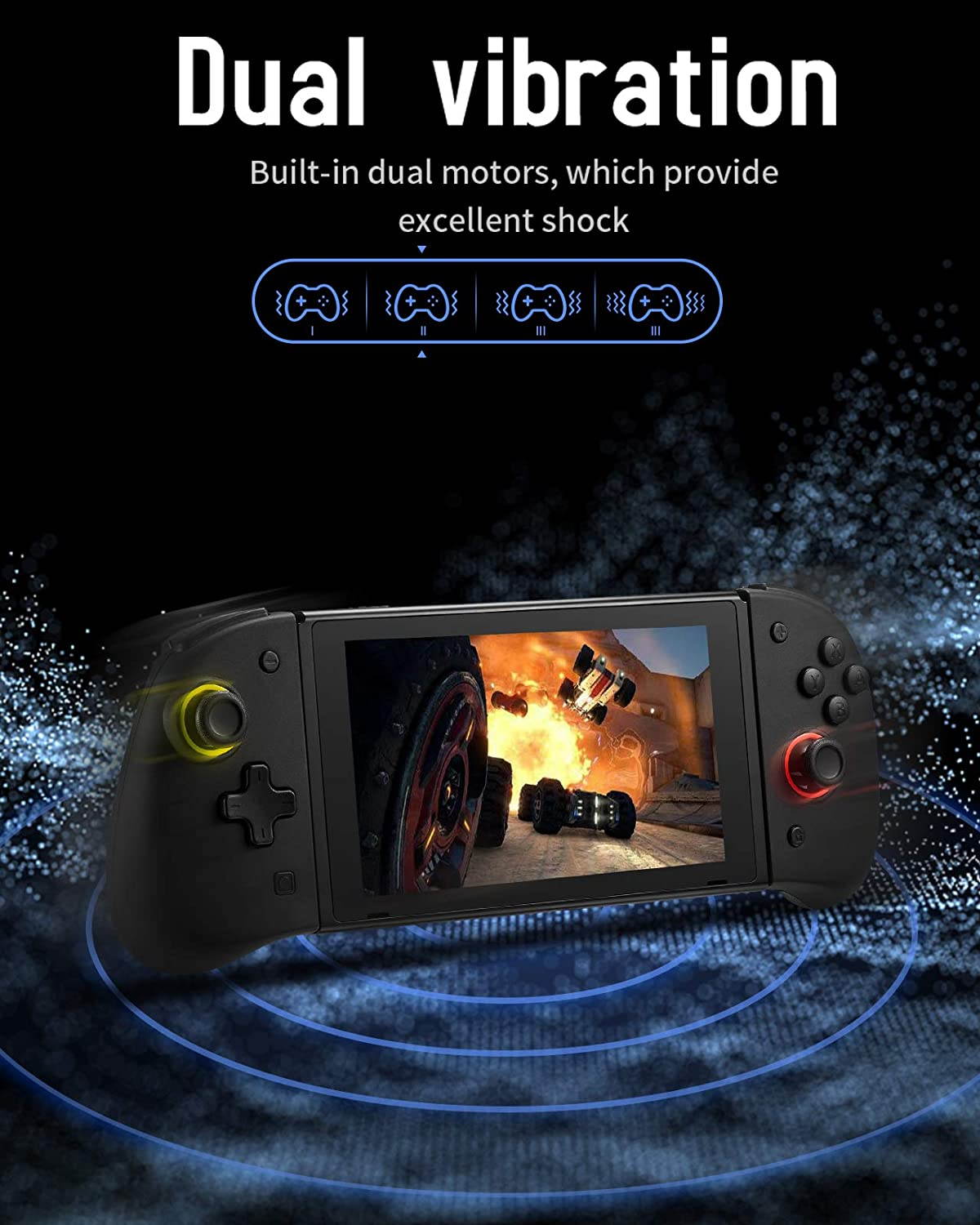 Joy Pad Controller for Switch, Wireless Joy Con Replacement Switch Controller 8 Colors Adjustable LED Joypad Controller with Back Map Button/Turbo/Dual Shock/Motion Control (Update Version)