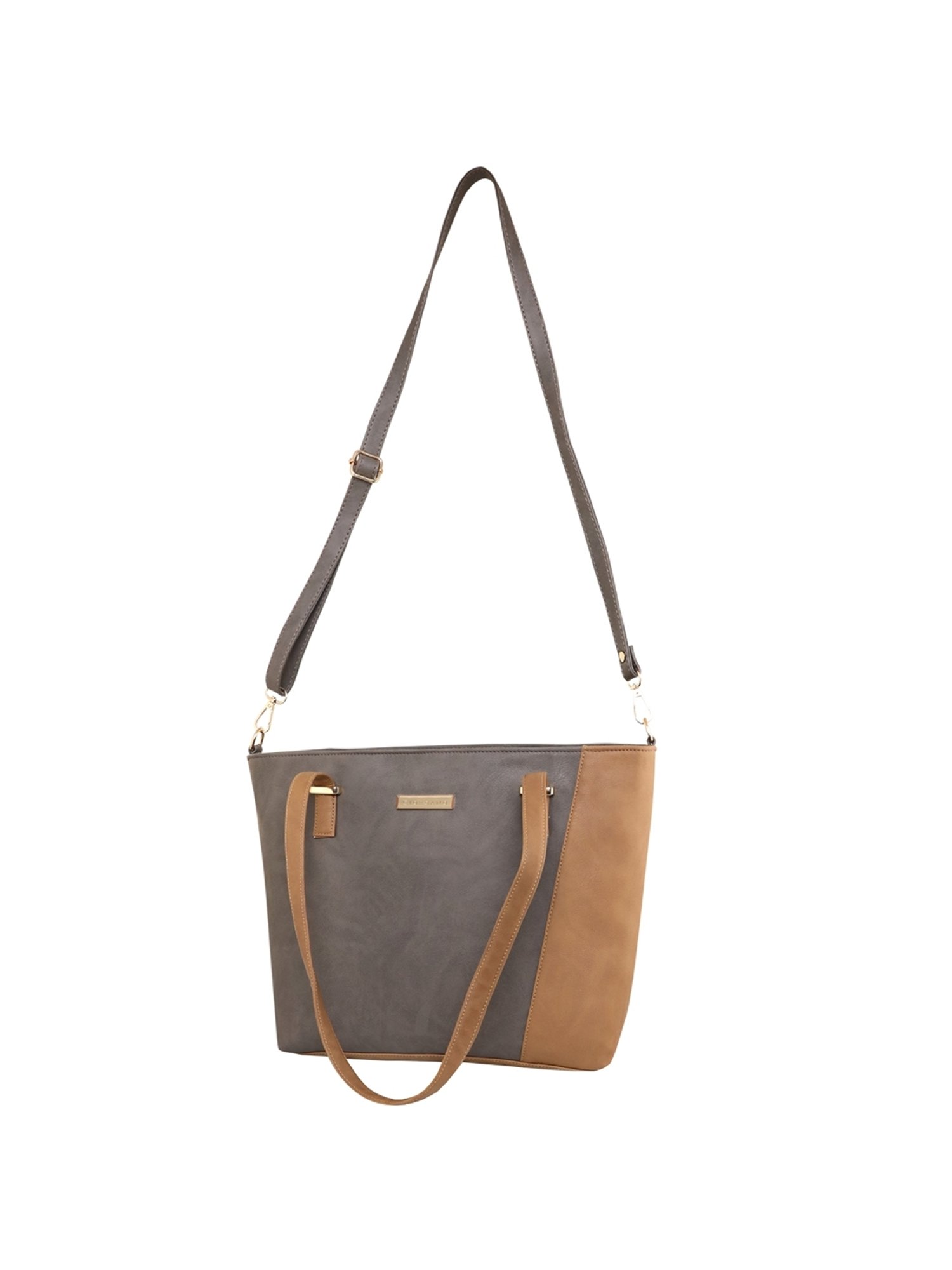 Giordano Grey Color Block Medium Shoulder Handbag