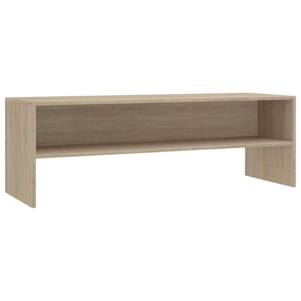 vidaXL TV Cabinet White and Sonoma Oak Chipboard Stand Cabinet Sideboard Unit