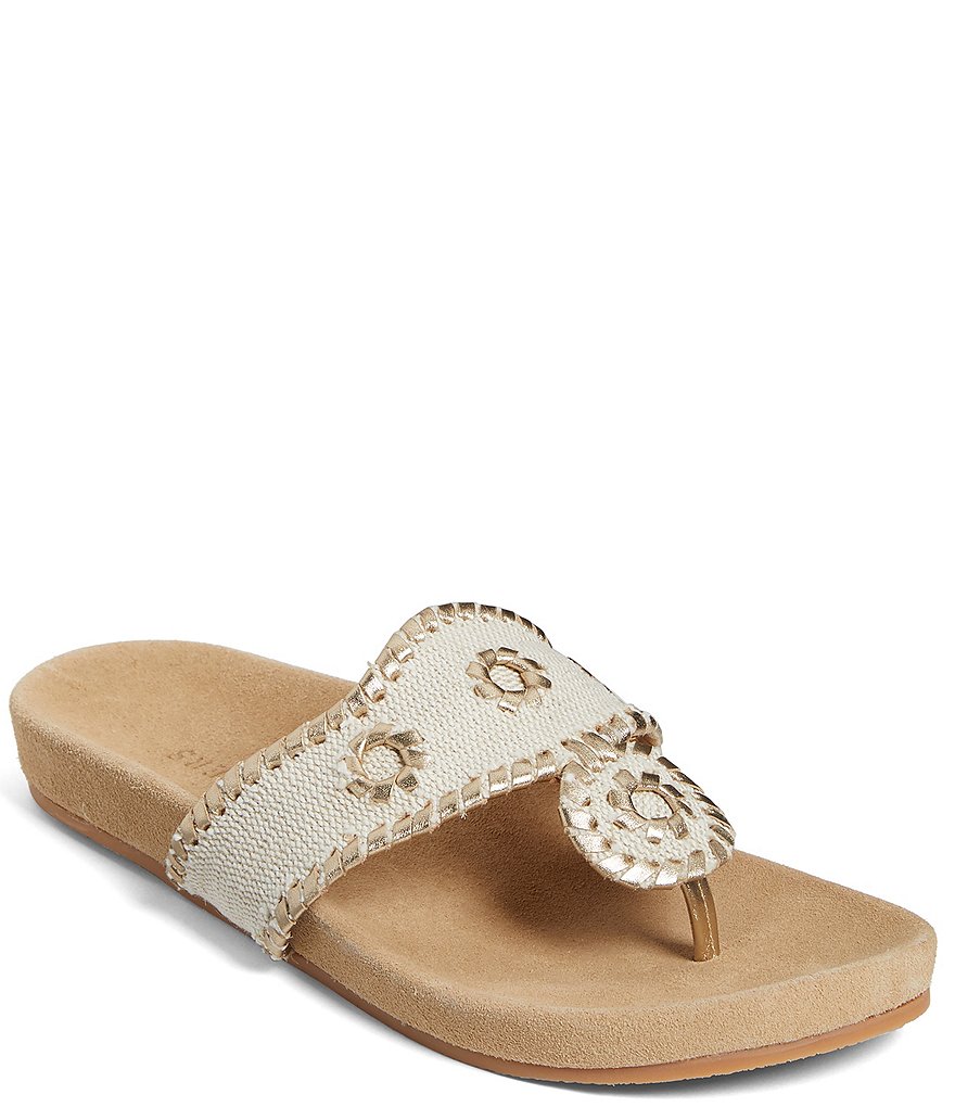 Jack Rogers Linen Comfort Jacks Thong Sandals