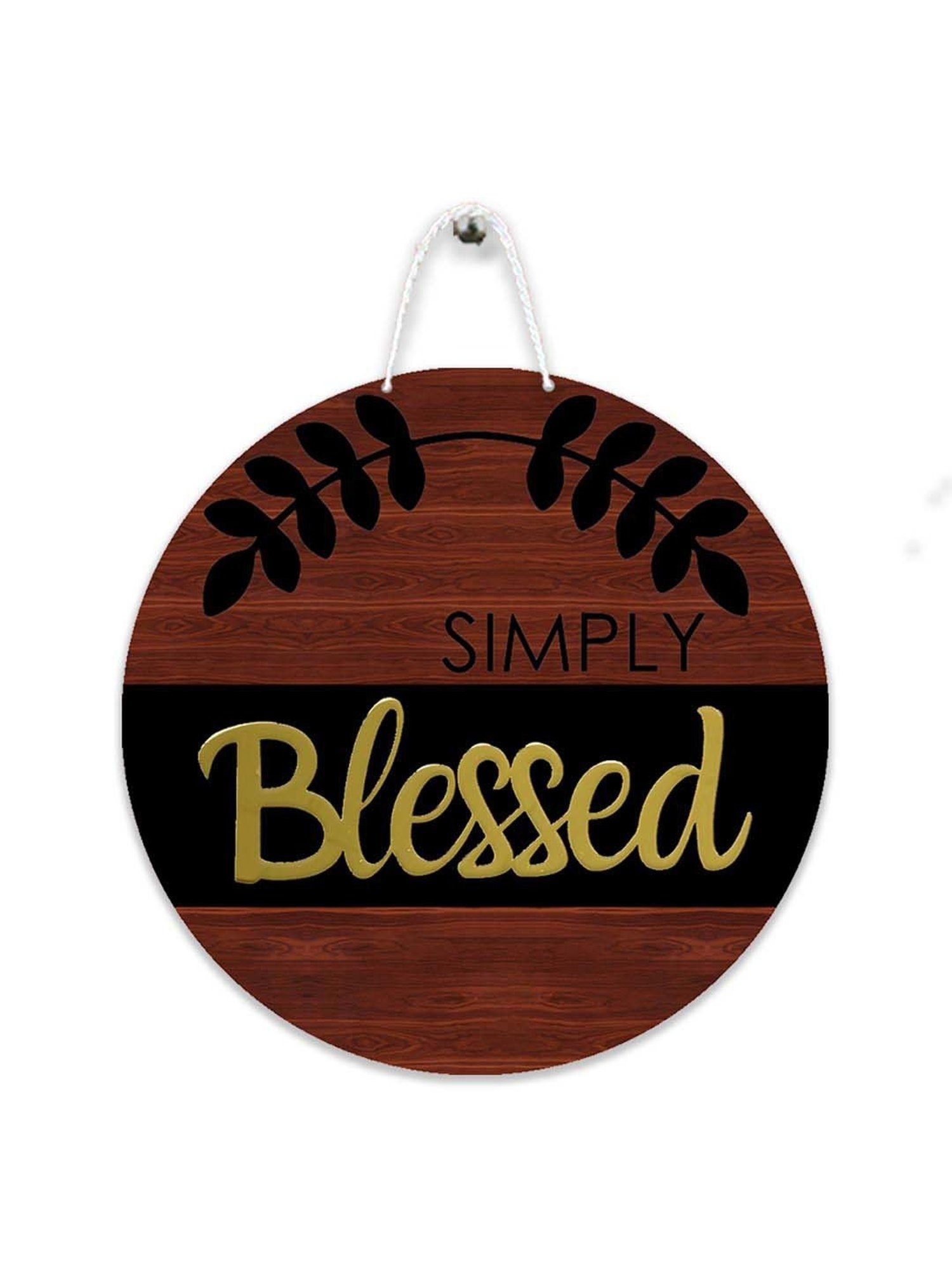 Art Street Gold Mdf Simply Blessed Sign Round For Door Wall Art