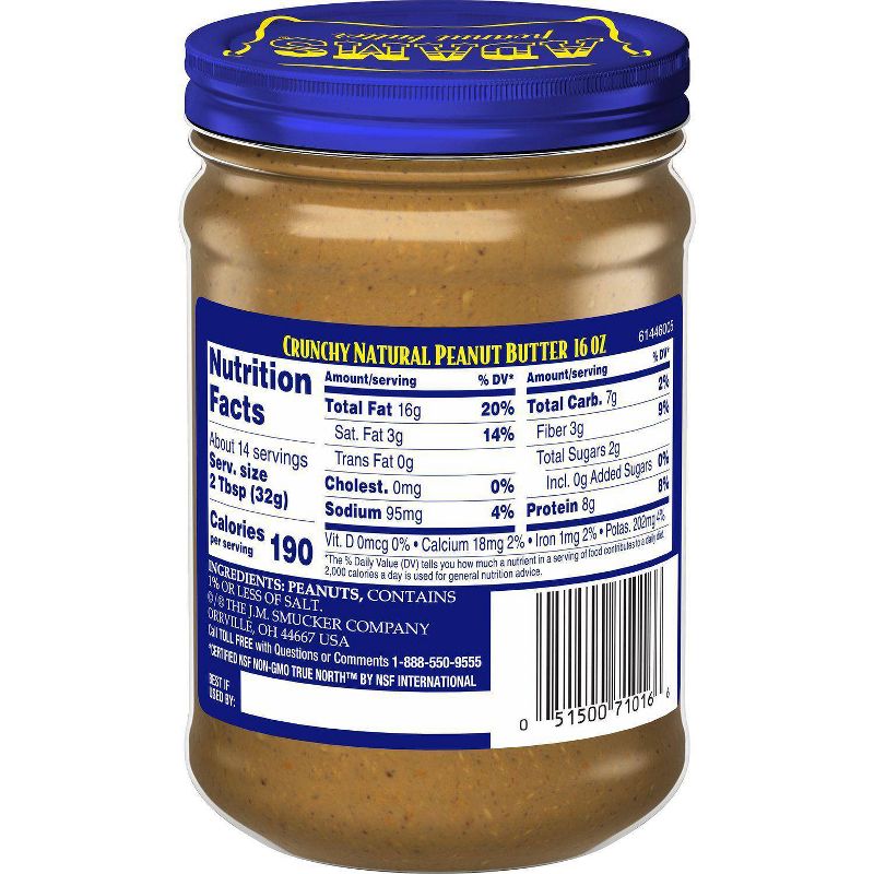 Adams 100% Natural Crunchy Peanut Butter - 16oz