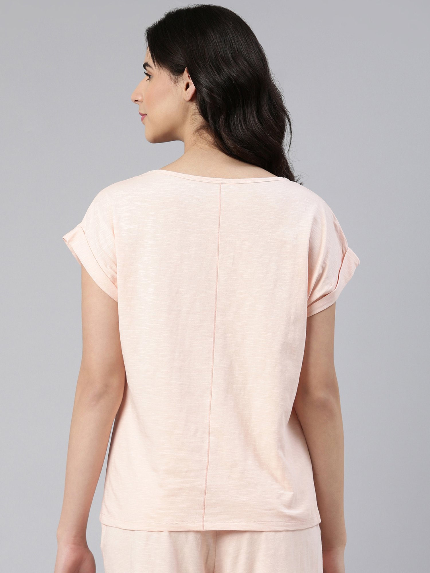 Enamor Pink Cotton Graphic Print T-Shirt