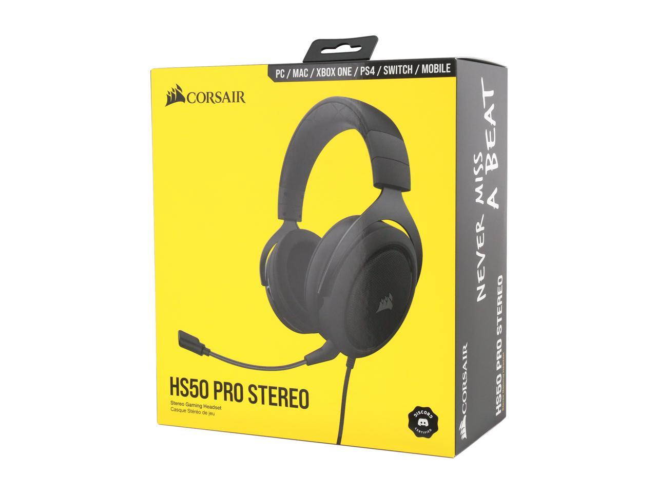 Corsair HS50 Pro - Stereo Gaming Headset - Discord Certified Headphones - Wor...