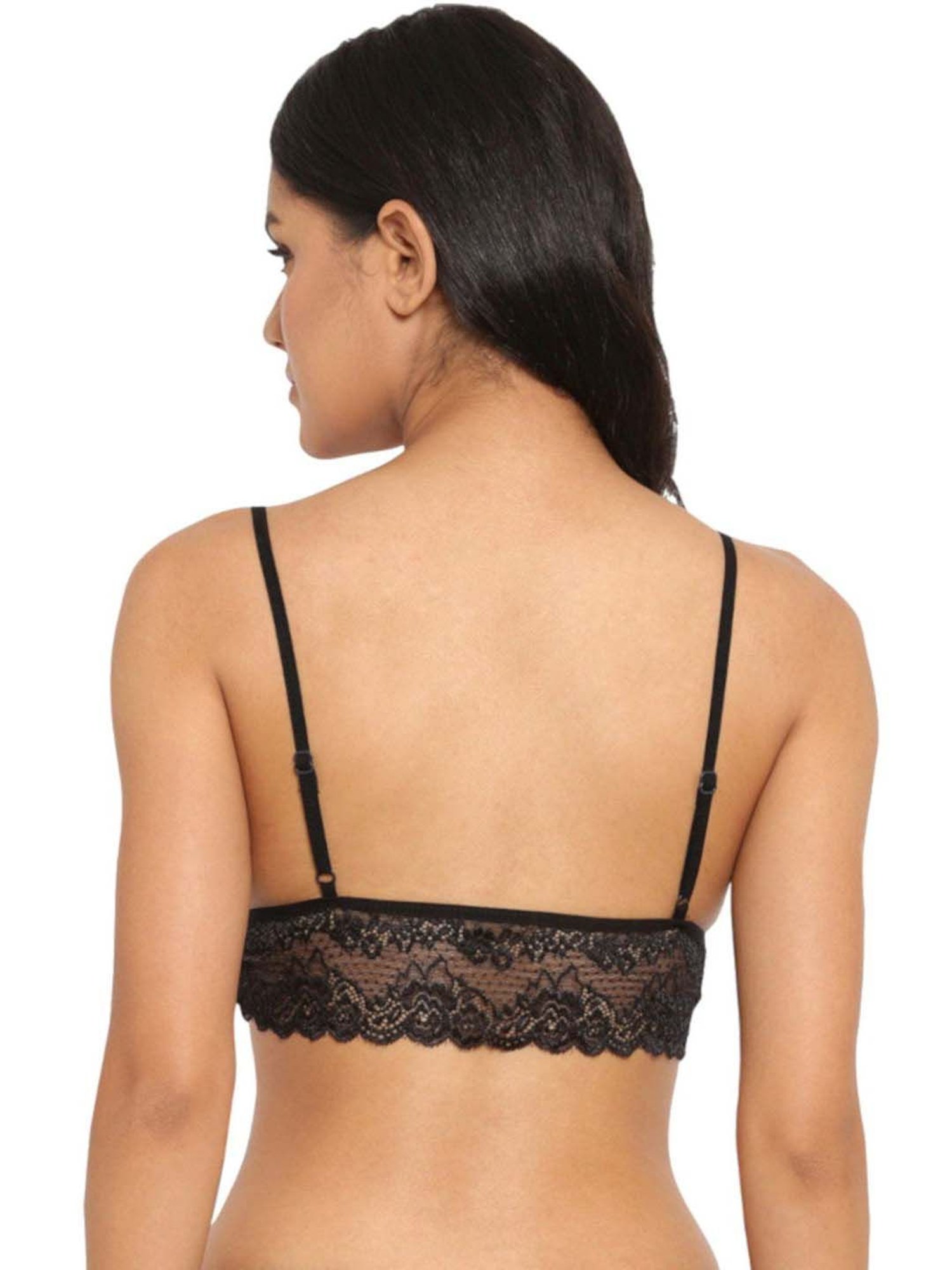 N-Gal Black & Red Lace Work Bralette Bras - Pack Of 2