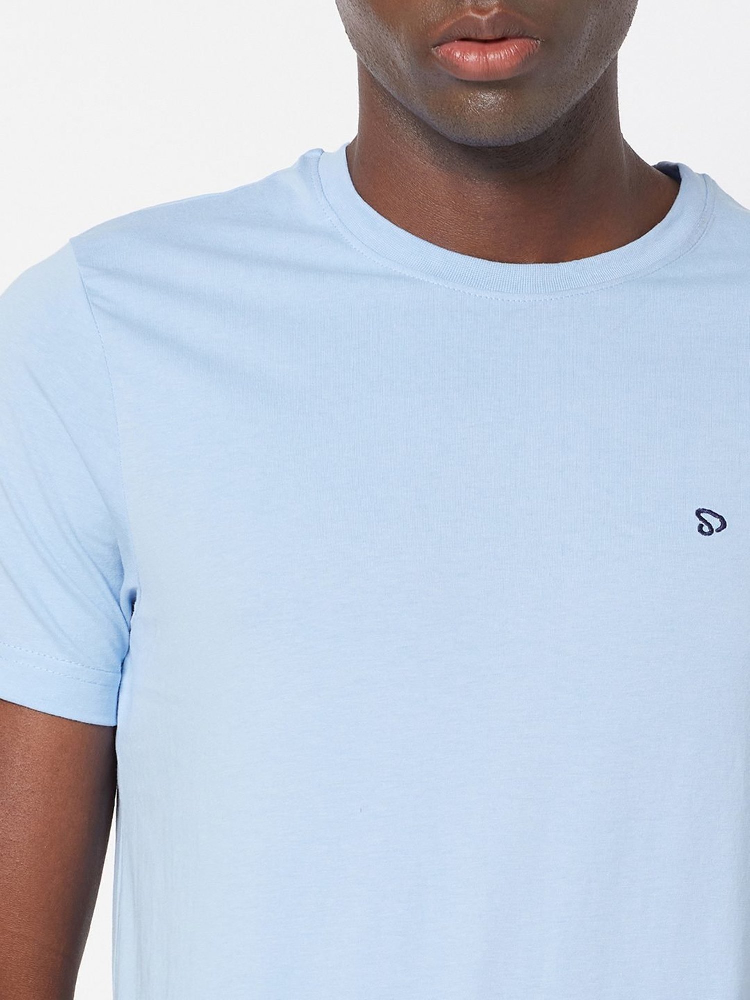 Sporto Sky Blue Regular Fit T-Shirt
