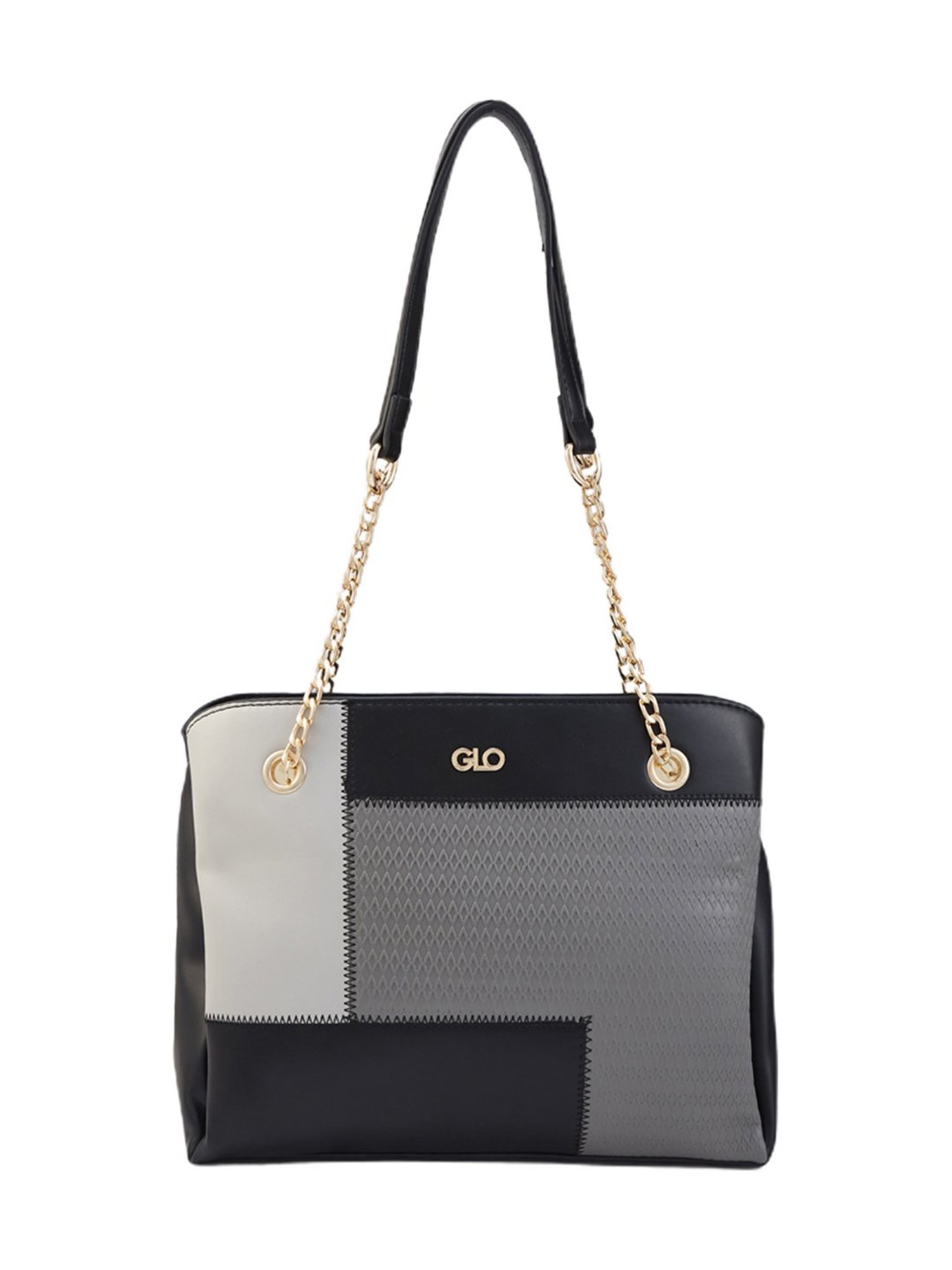 Globus Black Color Block Medium Shoulder Bag