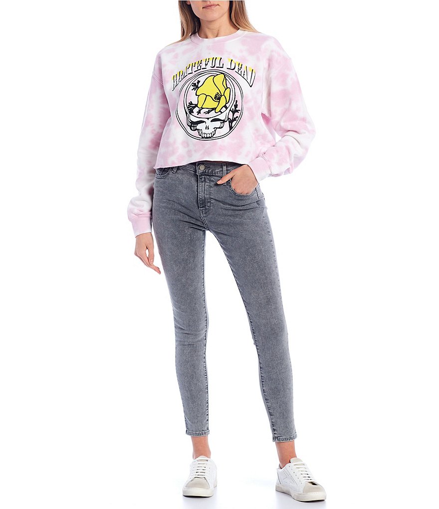 Junk Food Grateful Dead Tie-Dye Cropped Long Sleeve Pullover