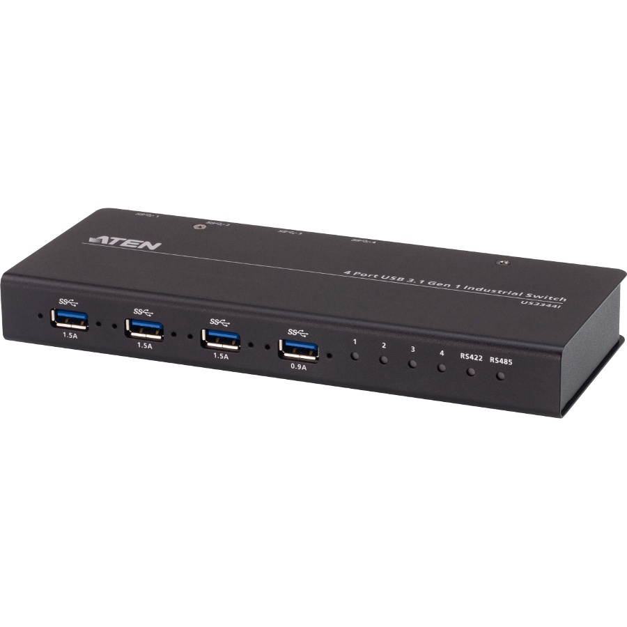 Aten - US3344I - Aten 4 x 4 USB 3.1 Gen 1 Industrial Hub Switch - USB Type B - 4 USB Port(s) - 4 USB 3.1 Port(s) - Mac,