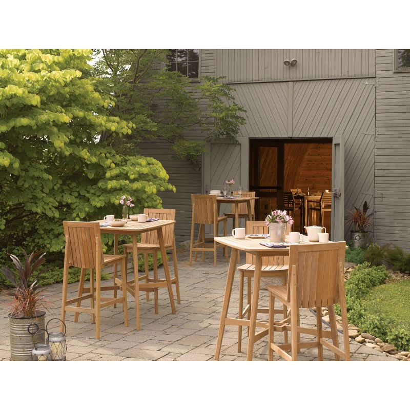 Islay 36" Teak Square Patio Bar Table - Oxford Garden