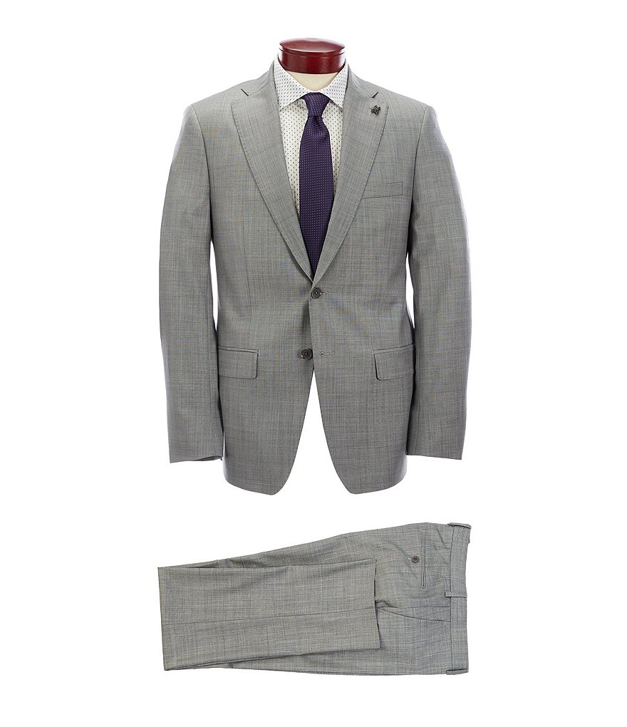 Psycho Bunny Slim Fit Solid Grey Wool Suit