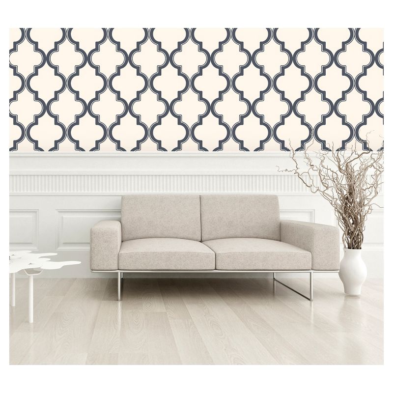 Devine Color Cable Stitch Peel & Stick Wallpaper Navy/Cream