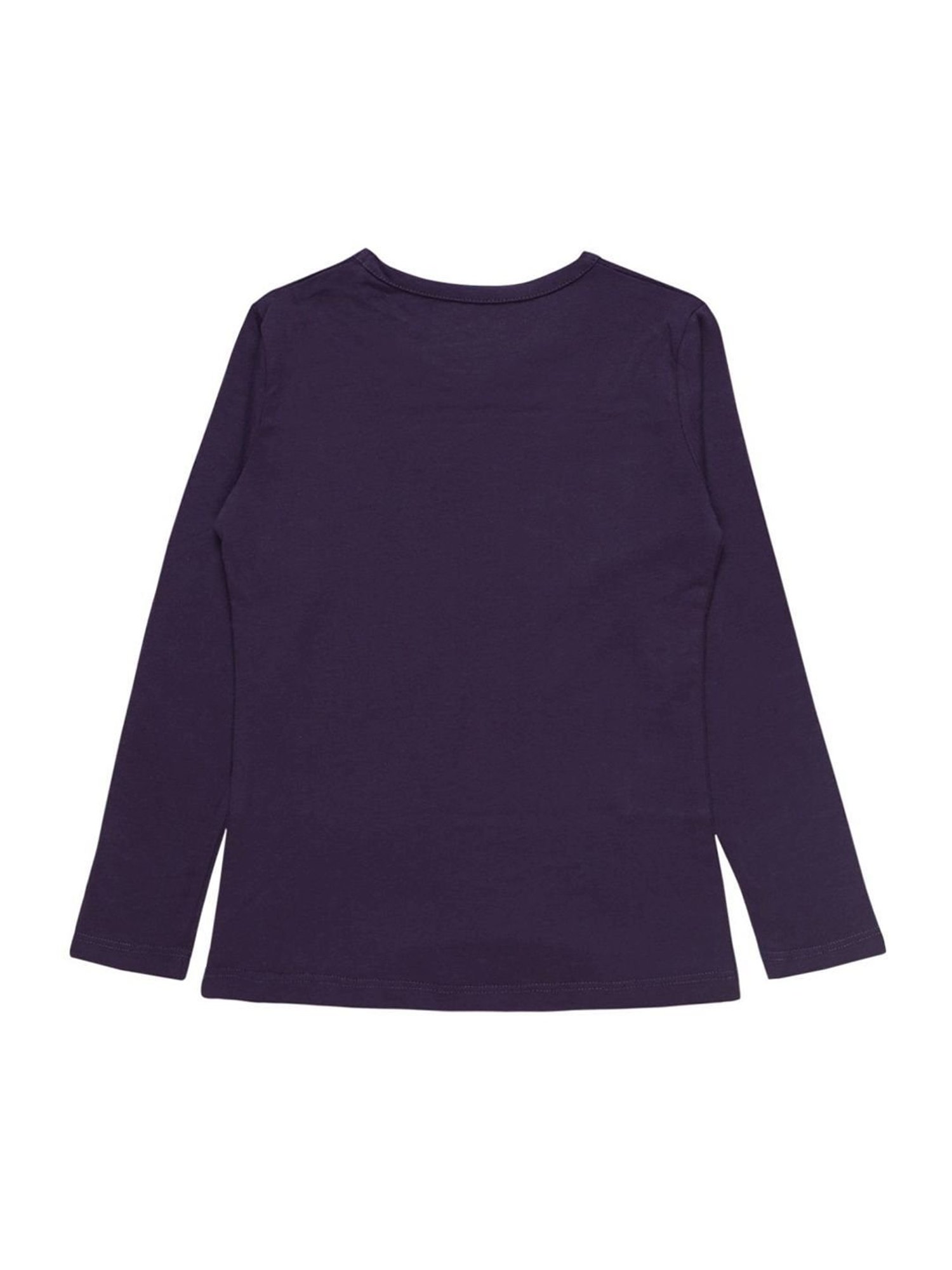 Proteens Kids Purple Cotton Printed Full Sleeves T-Shirt