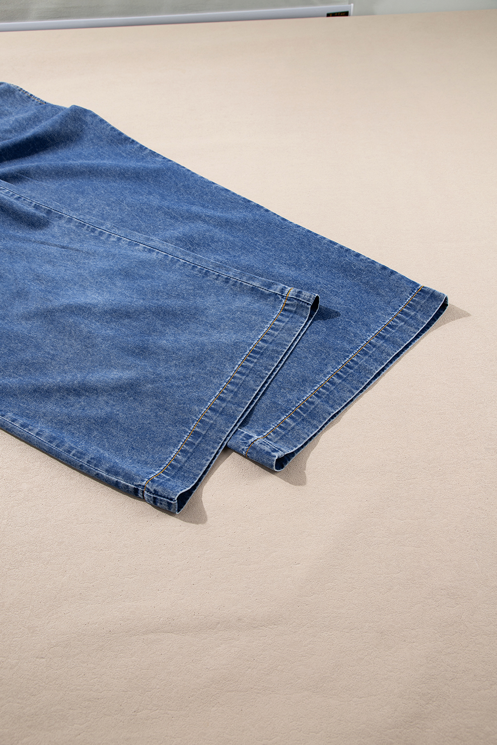 Dark Blue Plus Size Stitching Washed Flare Jeans