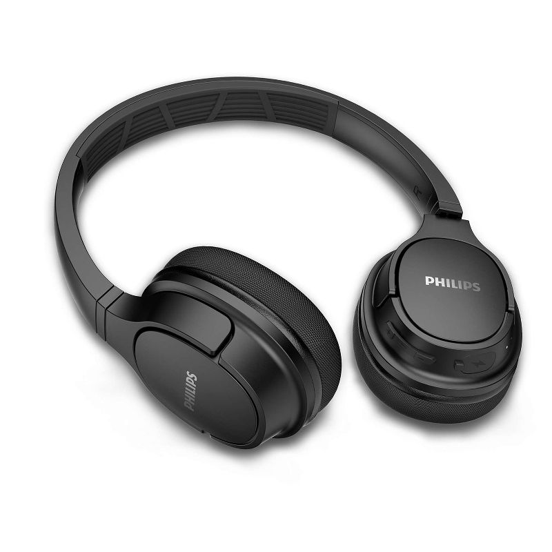 Philips ActionFit SH402 Wireless Bluetooth Headphones, IPX4 Splash-Resistance, Up to 20+ Hours of Play time, Echo Cancellation, Quick Charge, Smart Pairing and Cooling Earcups, Black (TASH402BK)