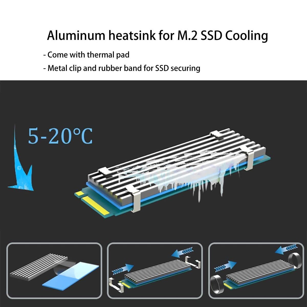 GLOTRENDS M.2 PCIe 4.0 Adapter with 3mm Thick M.2 Heatsink for M.2 PCIe SSD (NVMe and AHCI), PCI-E GEN4 Full Speed, Desktop PC Installation