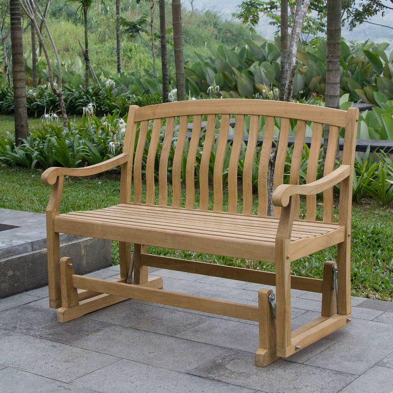 Sunnydaze Outdoor Meranti Wood with Teak Oil Finish Wooden Garden Planter Box Bench Seat - 68" - Brown
