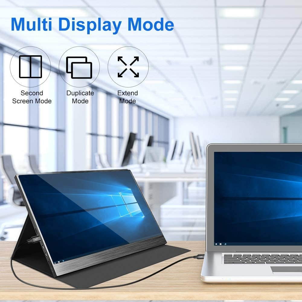 Portable Monitor 13.3 Inch HD 1080 with Type-C/USB-C Mini HDMI Port, Computer Gaming Display Monitors for Mac PS3 PS4 Raspberry Pi Xbox One Laptop Camera Eye Care Screen Include Smart Cover