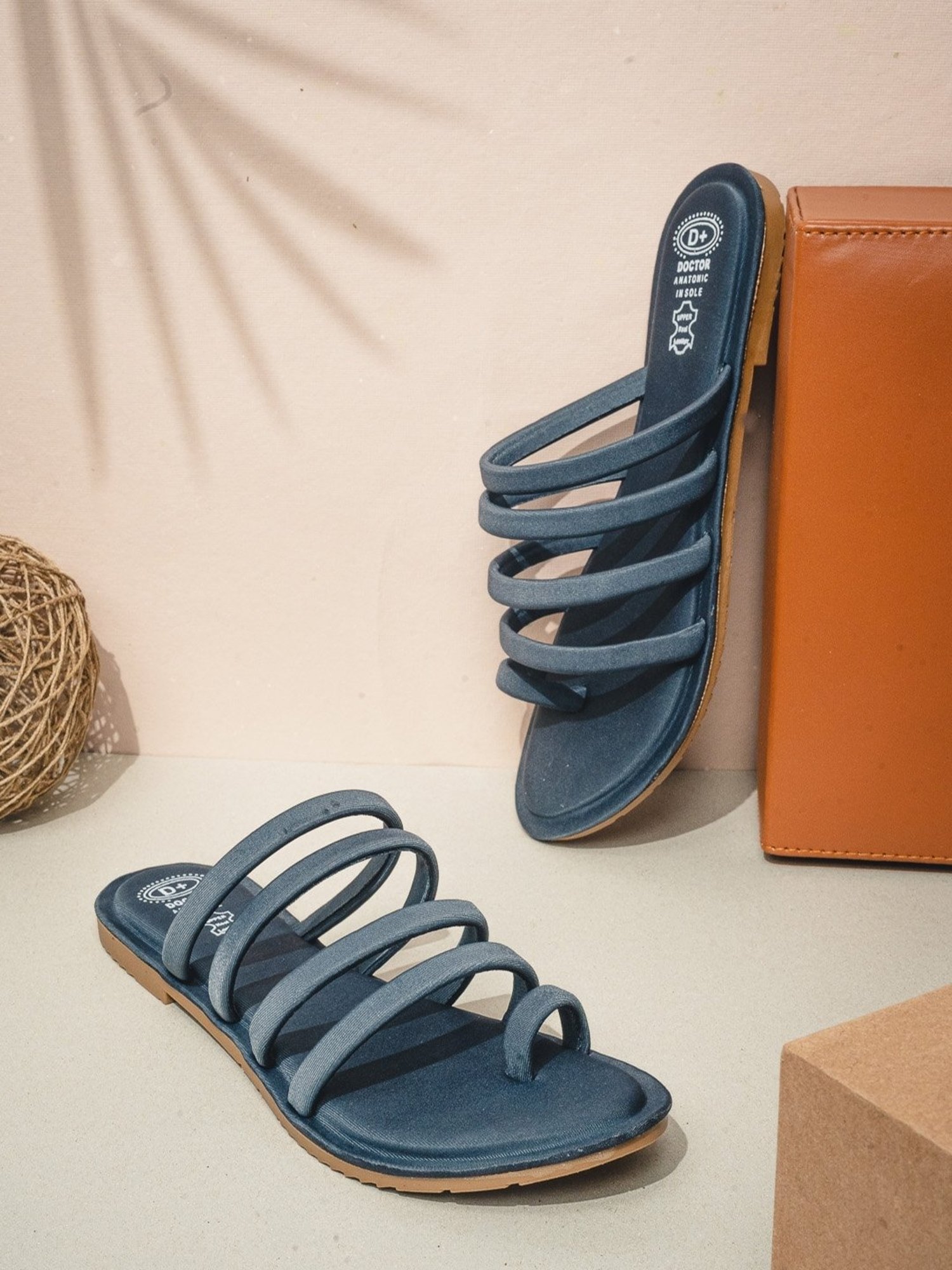 NR by Nidhi Rathi Women's Grey Toe Ring Sandals