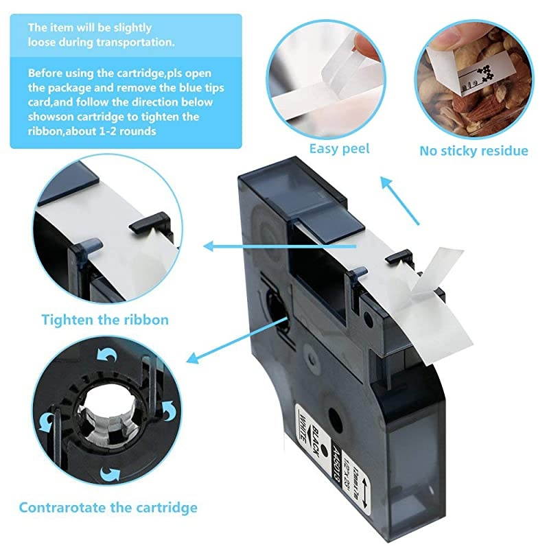 Compatible Tape Replacement for Dymo D1 Labels Tape 45013 S0720530 Refill, Black on White,1/2 Inch x 23 Ft, Labeling Tape for Dymo LabelManager PnP 160 360D 280 420P 450 Duo Label Maker,3P