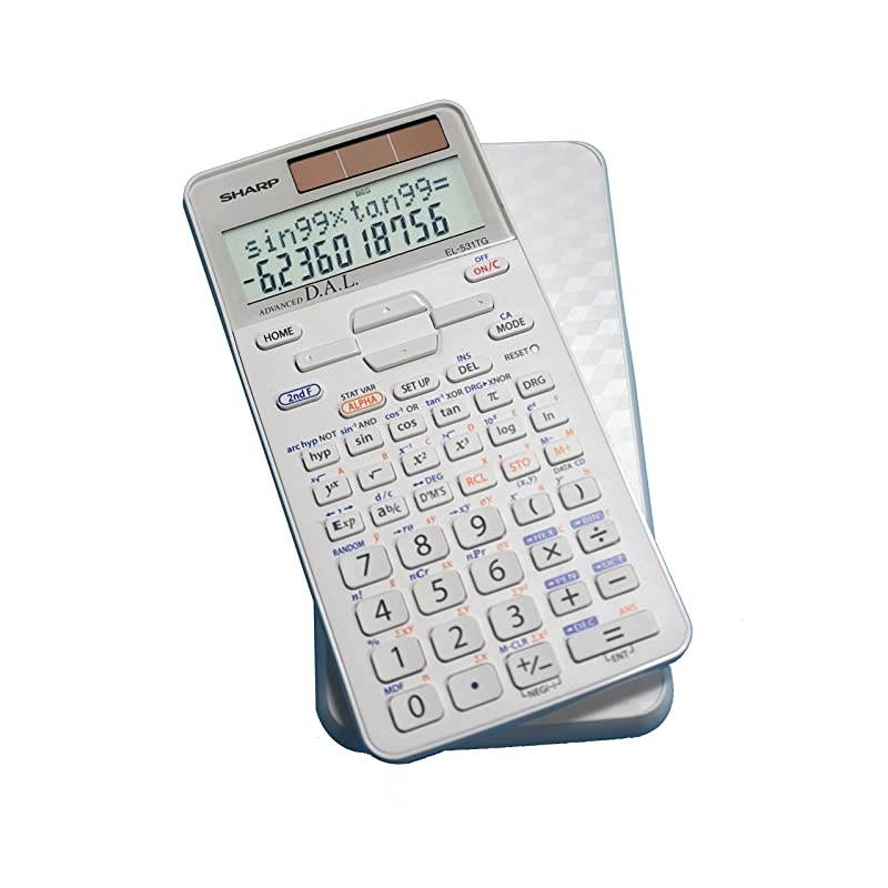 EL531TGBDW 12Digit ScientificEngineering Calculator with Protective Hard Cover Battery and Solar Hybrid Powered LCD Display Great for Students and Professionals Silver
