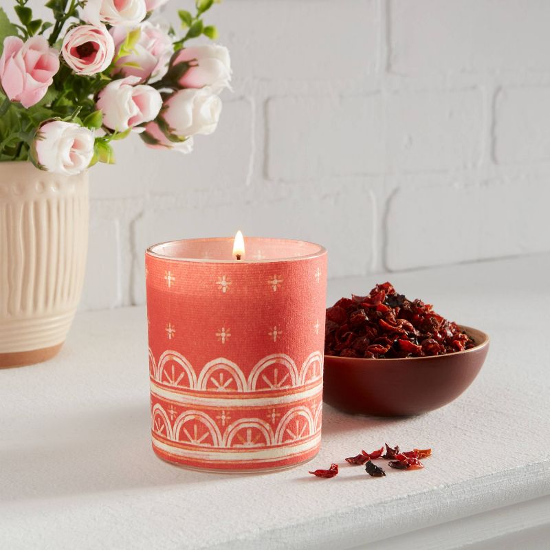 5oz Global Paper Wrapped Glass Smoked Rosehips Candle - Opalhouse™
