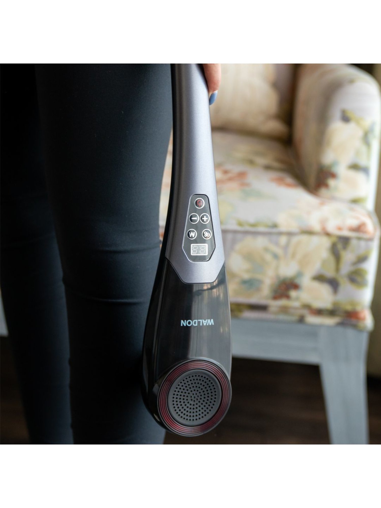 Waldon PL-620DC Wireless Handheld Full Body Hammer Massager with 5 Massage Heads (Black and Grey)