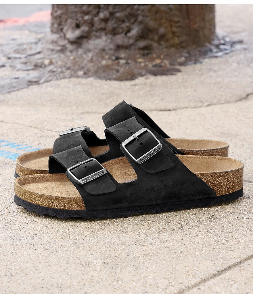 Birkenstock Arizona Men's Oiled Leather Soft Footbed Slip On Sandals
