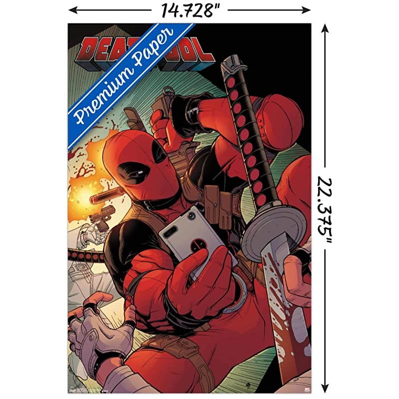 Marvel Comics Deadpool Selfie 14725quot x 22375quot Premium Unframed